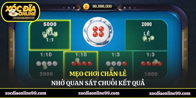 Mẹo chơi chẵn lẻ nhờ quan sát chuỗi kết quả